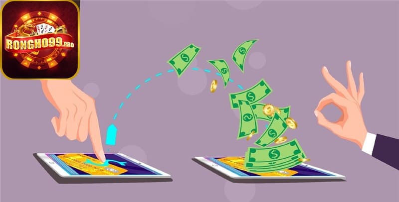 Trình tự rút tiền Rongho99 siêu đơn giản cho cả người chơi mới